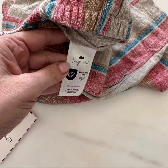 NWT Konges Sløjd Venice linen-blend shirt and shorts set in  Stan Stripe Sz 2yr - Picture 8 of 9